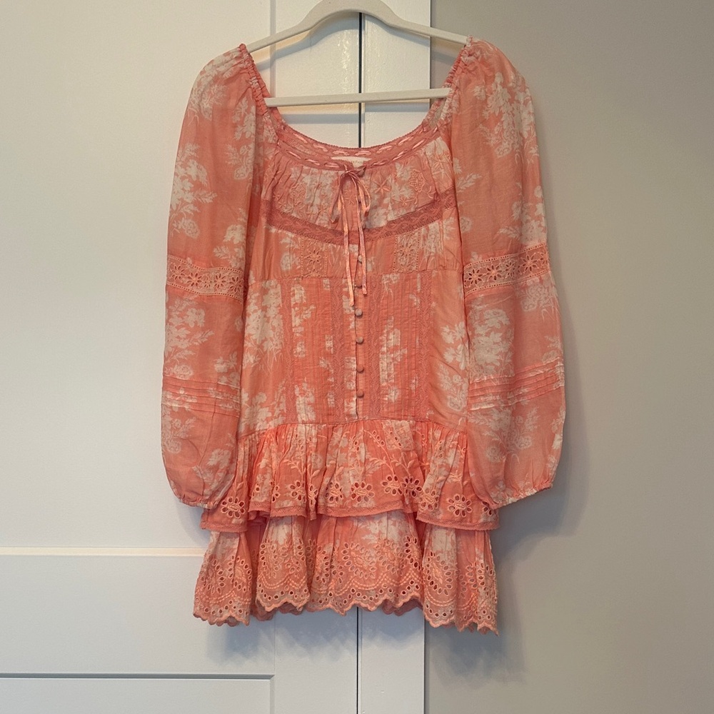 LoveShackFancy Coral Lace Dress
